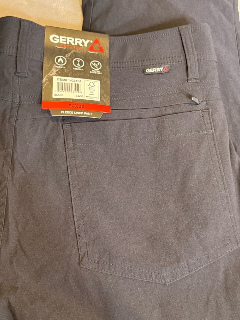 Gerry Black Fleece-Lined Pants